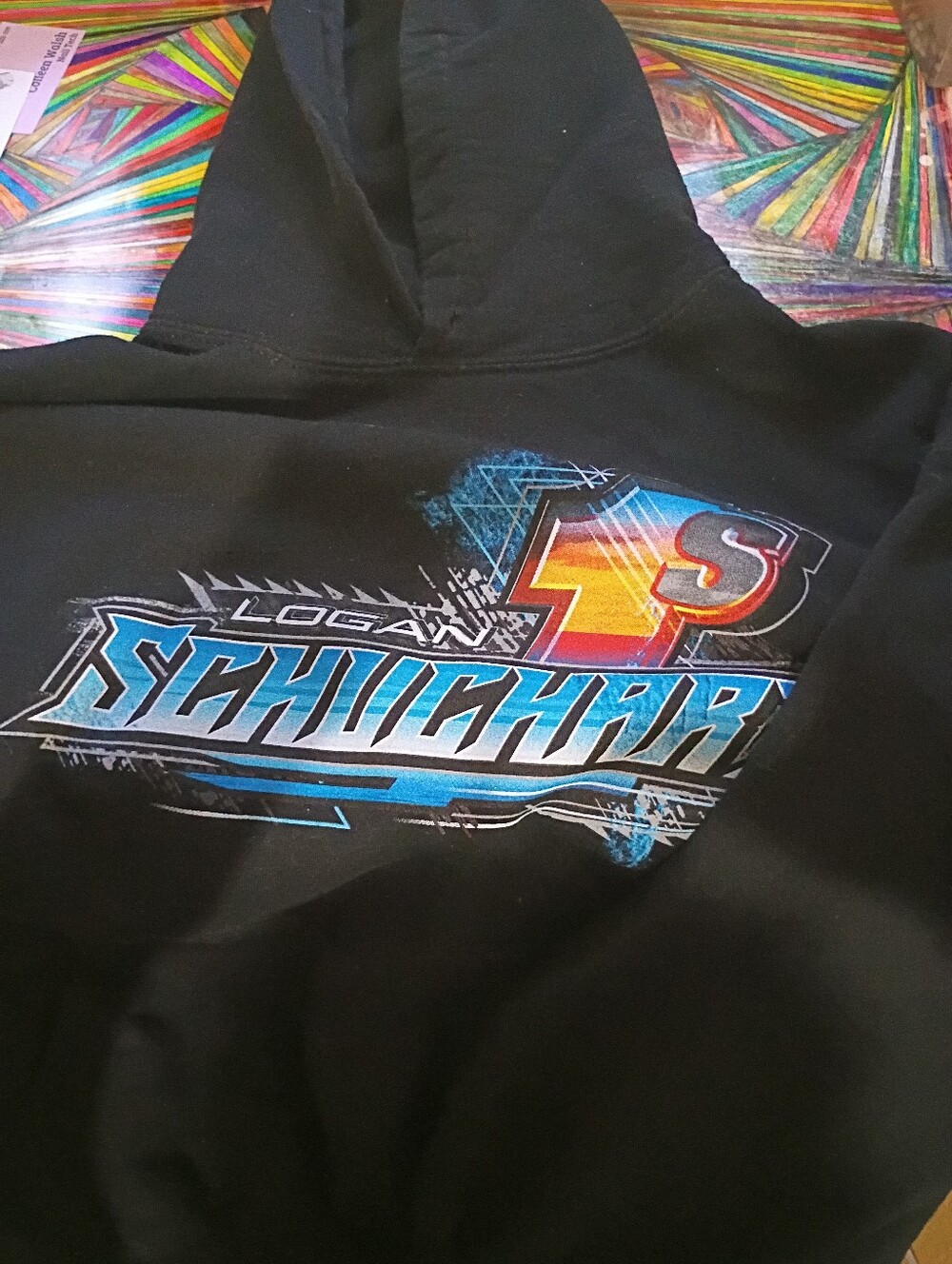 Logan Schuchart Shark Racing Team Hoodie sz.XL Black With Kangaroo Pocket Rare